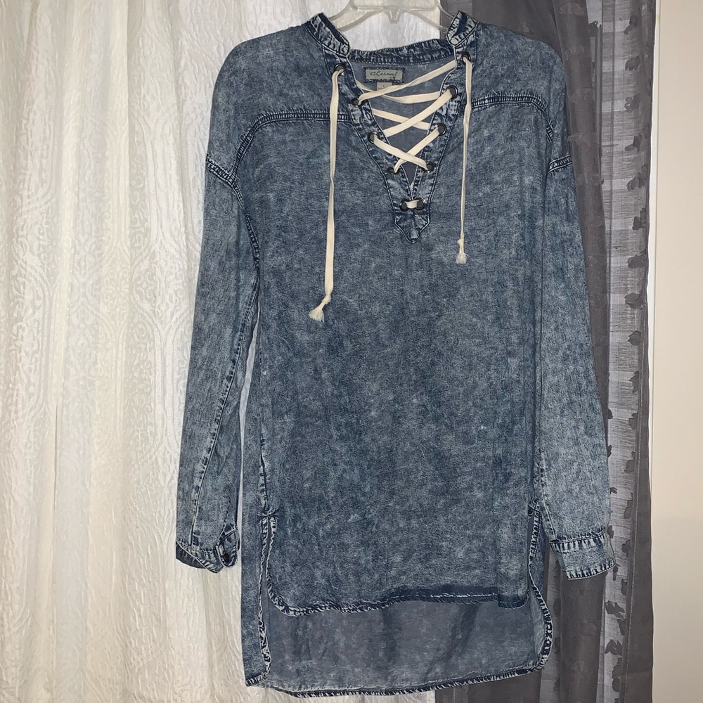 White washed jean top